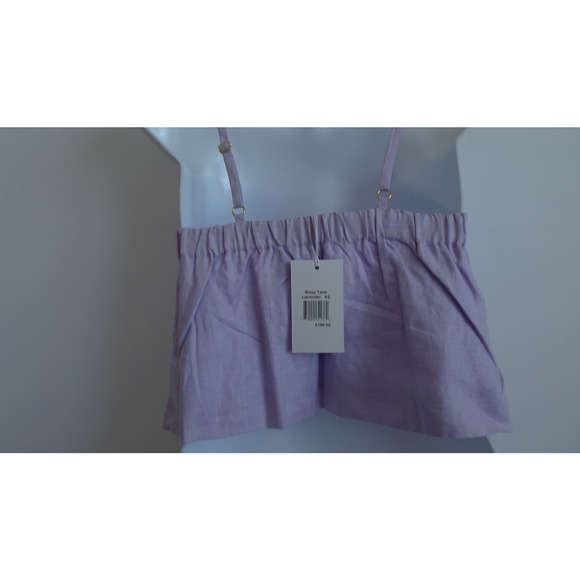 Hevron Women's Boxy Cropped Spaghetti Strap Top lavender XS L NWT 198 - Picture 6 of 10